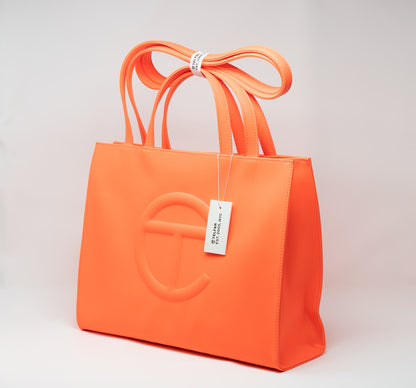 Telfar Vegan Leather Large Shopping Bag Orange