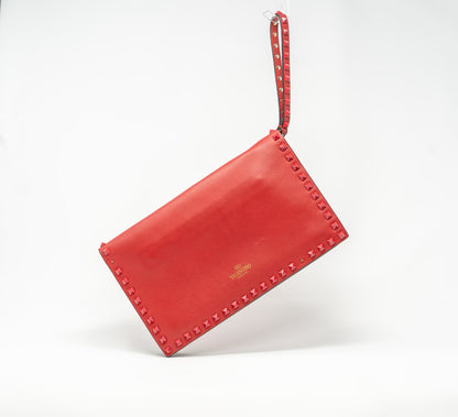 Valentino Rockstud Leather Clutch Bag