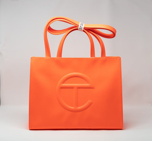 Telfar Vegan Leather Large Shopping Bag Orange