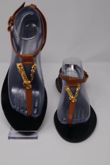 Versace Virtus T-bar Flat Sandals