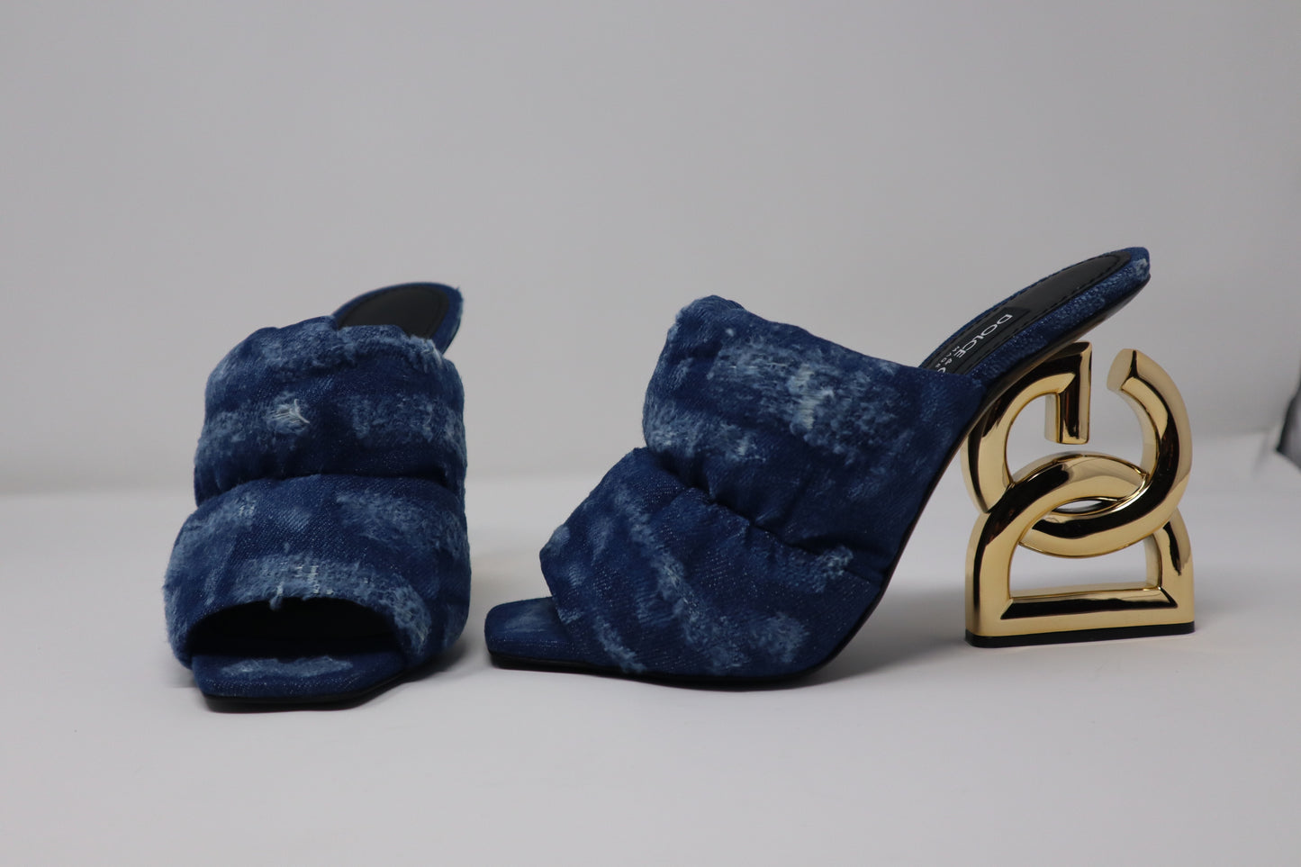 Dolce & Gabbana Denim Dg-heel Mule Sandals