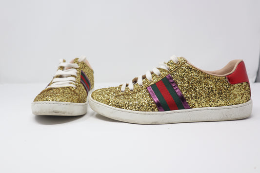 Gucci Glitter Web Ace Sneakers