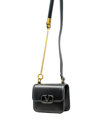 Valentino Black Leather Micro VSLING Shoulder Bag