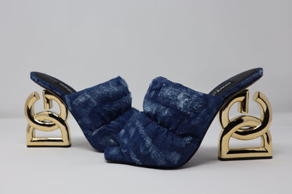 Dolce & Gabbana Denim Dg-heel Mule Sandals