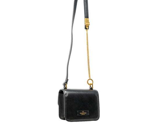 Valentino Black Leather Micro VSLING Shoulder Bag