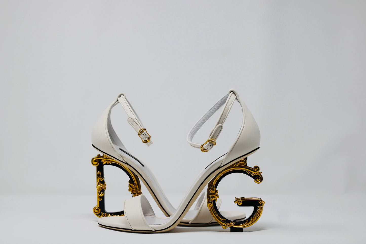 Dolce & Gabbana Nappa Leather Sandals with Baroque DG Detail