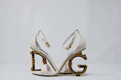 Dolce & Gabbana Nappa Leather Sandals with Baroque DG Detail